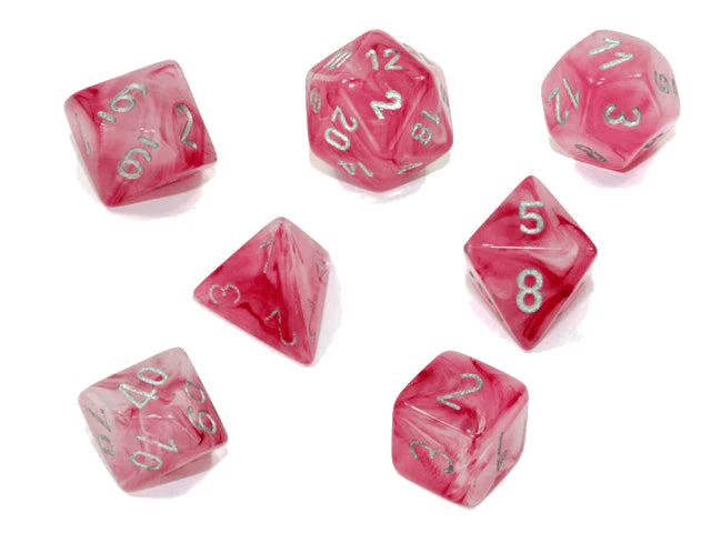 Chessex- 7pc Polyhedral: Ghostly Glow