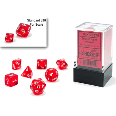 Chessex- 7pc Mini Polyhedral: Translucent