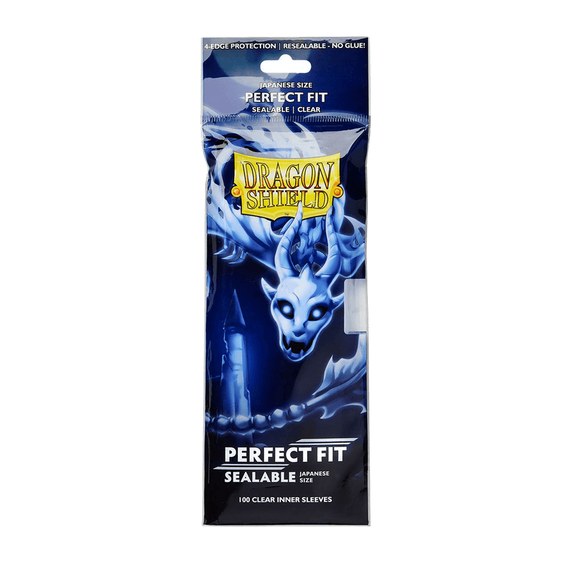 Dragon Shield: Japanese Size 100ct Inner Sleeves - Perfect Fit (Sealable / Clear 'Yama')