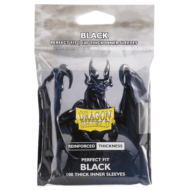Dragon Shield: Standard Size 100ct Inner Sleeves - Perfect Fit (Black)