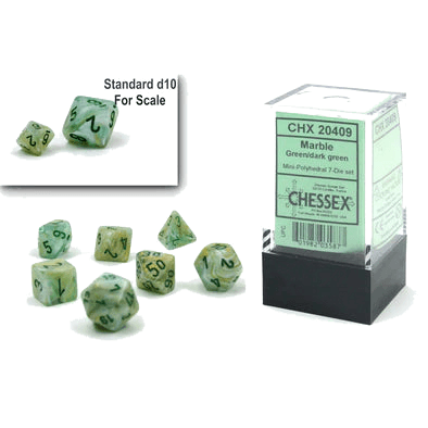 Chessex- 7pc Mini Polyhedral: Marble