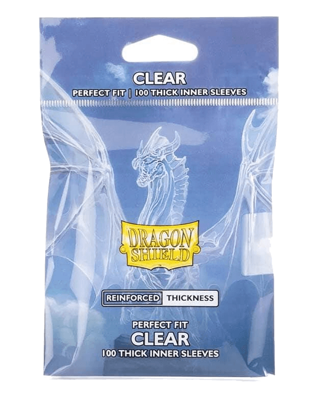 Dragon Shield: Standard Size 100ct Inner Sleeves - Thick Perfect Fit (Clear)
