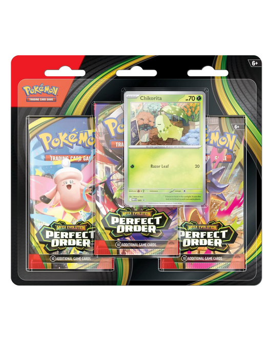Mega Evolution: Perfect Order - 3 Pack Blister (Chikorita)