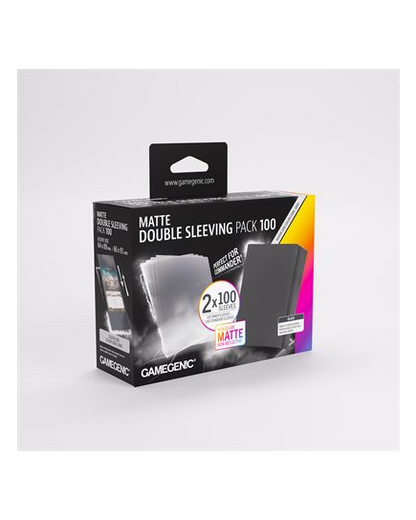 Sleeves: Gamegenic: Matte Double Sleeving Clear/Black (2x100) (ML) (Repackaging)