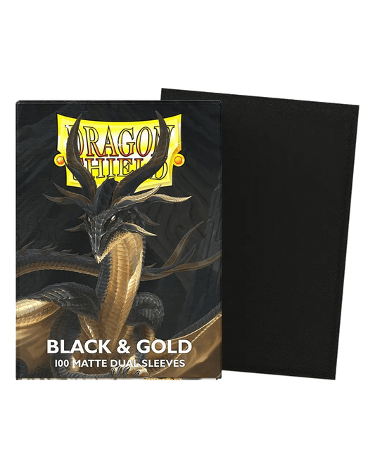 Dragon Shield: Standard 100ct Sleeves - Black & Gold (Dual Matte)