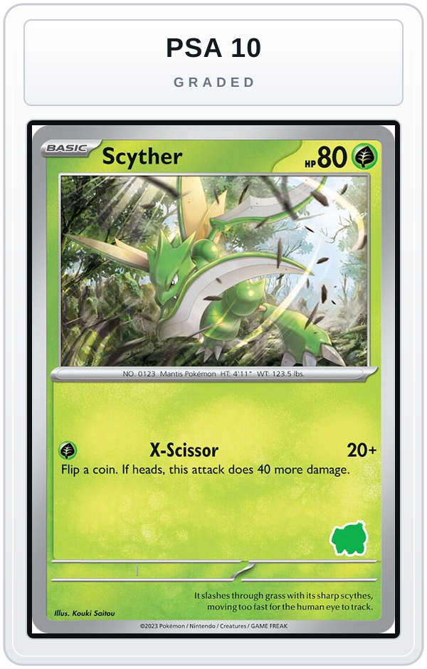 Graded - Scyther — PSA 10 graded overlay