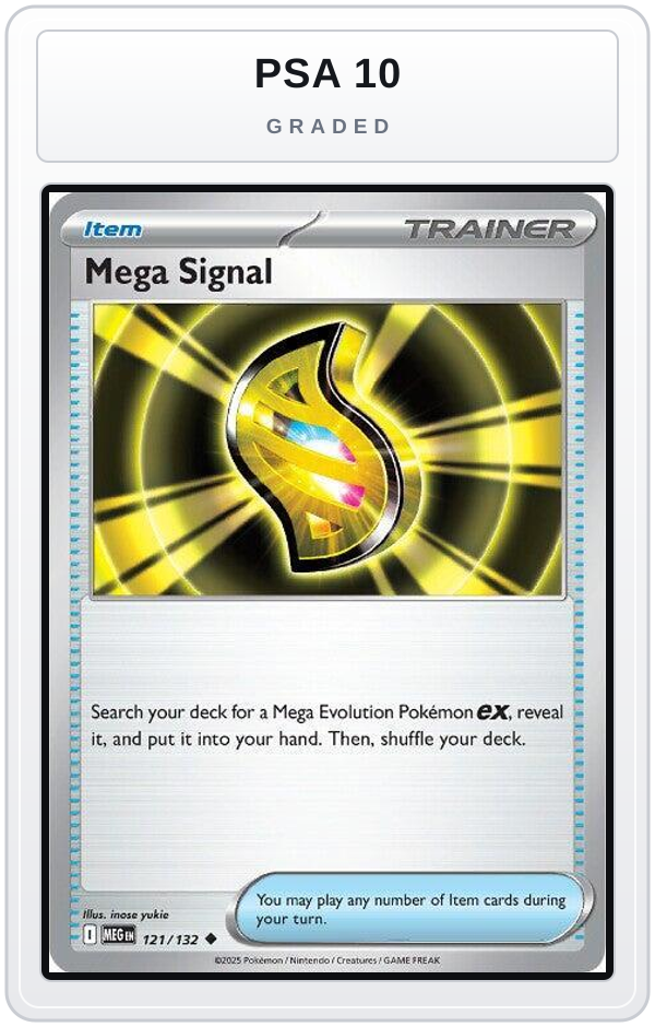 Graded - Mega Signal - 121/132 — PSA 10 graded overlay