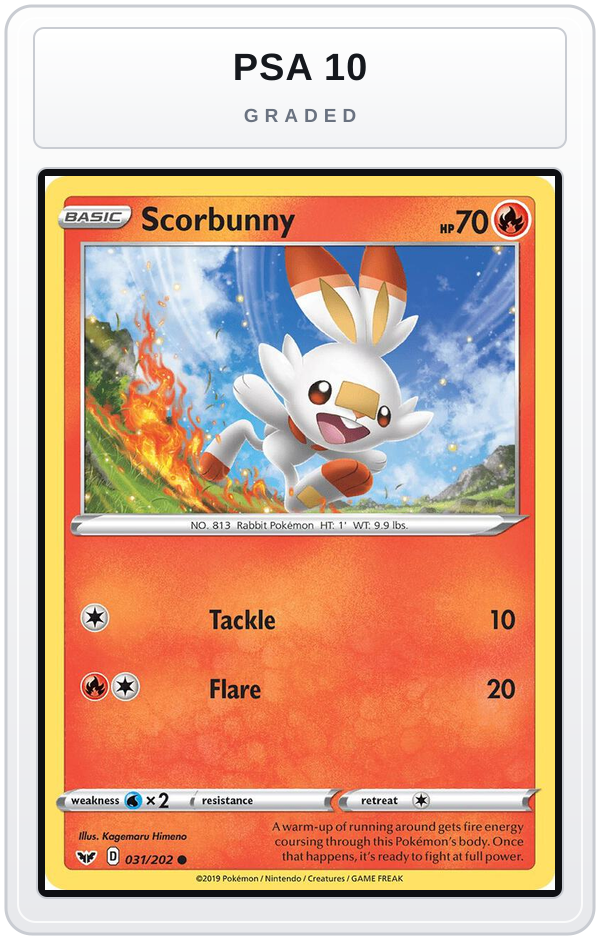 Graded - Scorbunny (031) — PSA 10 graded overlay