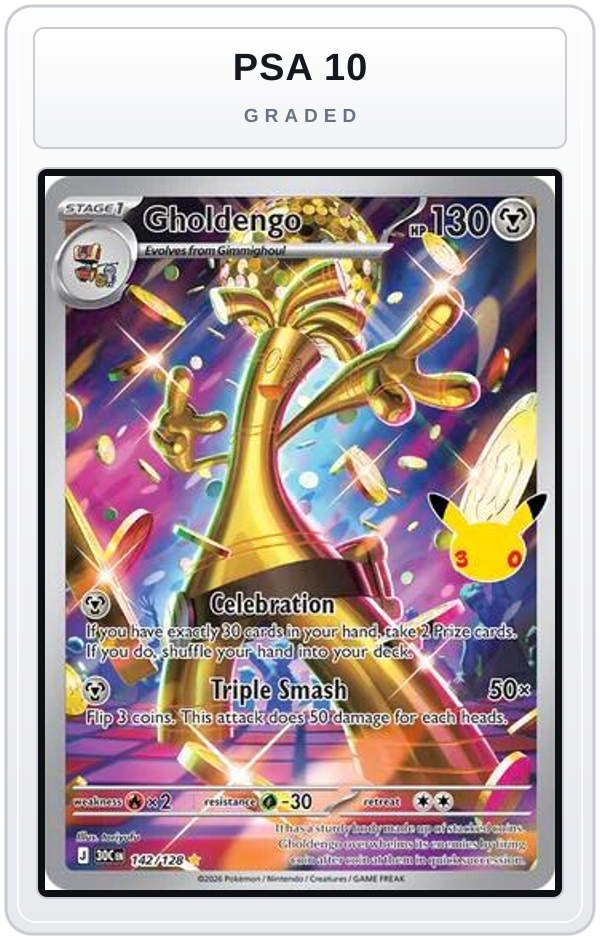 Graded - Gholdengo - 142/128 — PSA 10 graded overlay