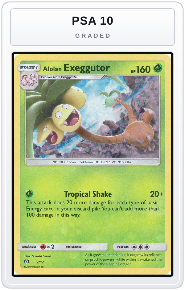Graded - Alolan Exeggutor - 2/12 — PSA 10 graded overlay