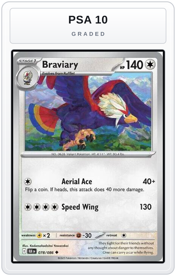 Graded - Braviary — PSA 10 graded overlay