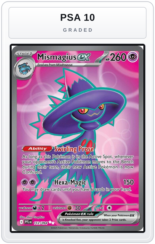 Graded - Mismagius ex - 112/094 — PSA 10 graded overlay