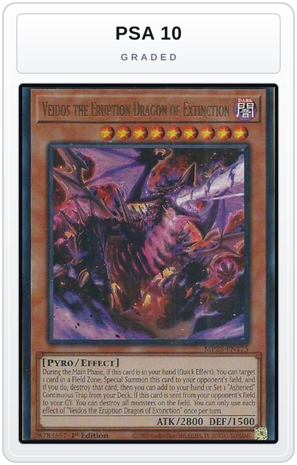 Graded - Veidos the Eruption Dragon of Extinction — PSA 10 graded overlay