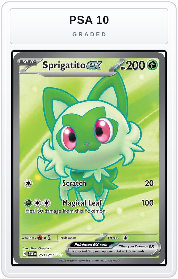 Graded - Sprigatito ex — PSA 10 graded overlay