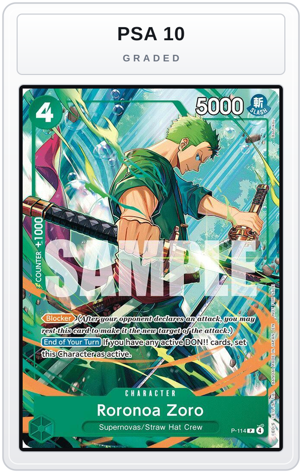 Graded - Roronoa Zoro (114) — PSA 10 graded overlay