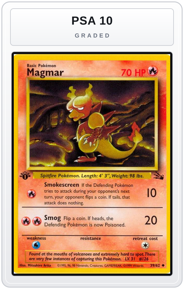 Graded - Magmar — PSA 10 graded overlay