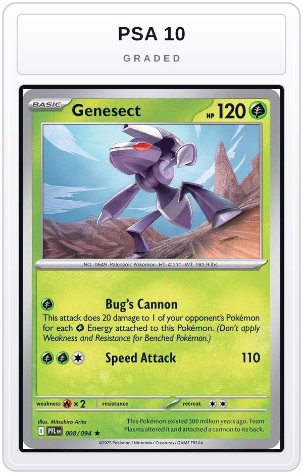 Graded - Genesect — PSA 10 graded overlay