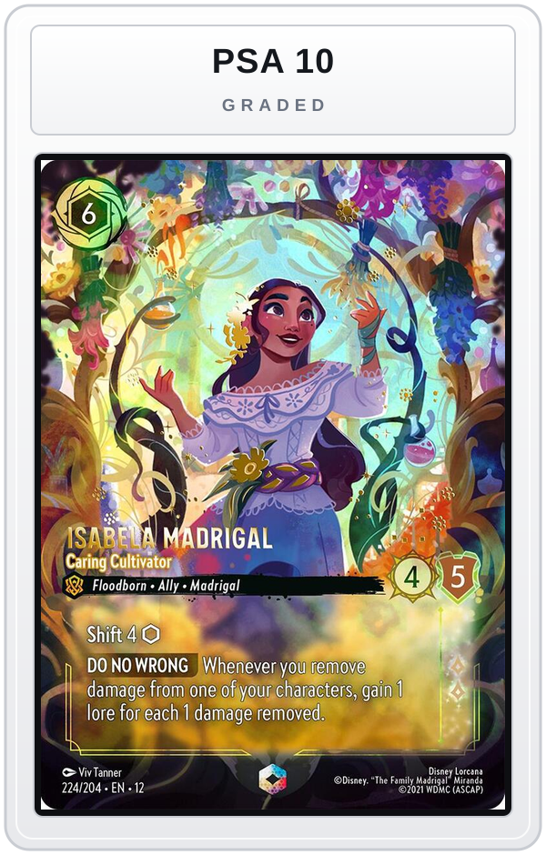 Graded - Isabela Madrigal - Caring Cultivator (Enchanted) — PSA 10 graded overlay