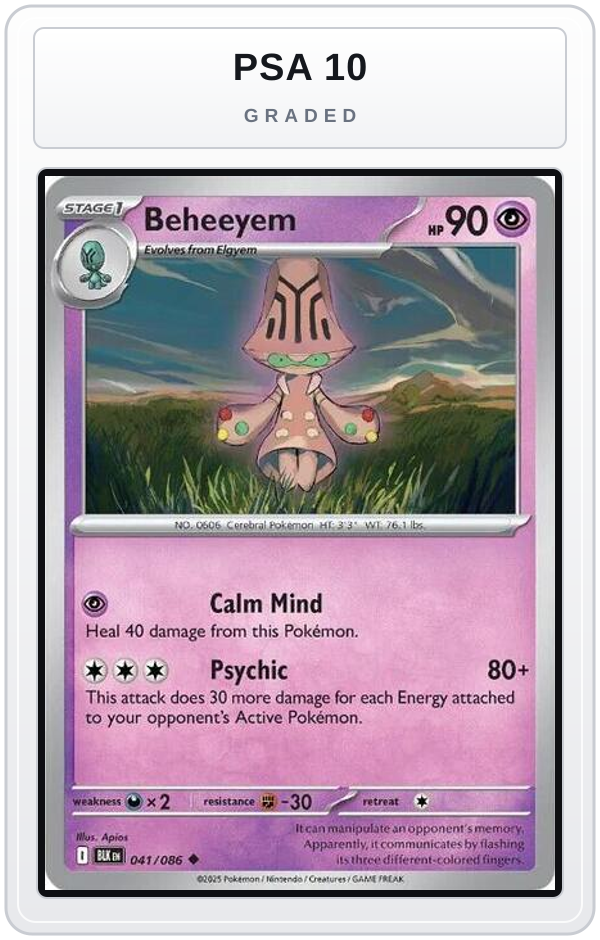 Graded - Beheeyem — PSA 10 graded overlay