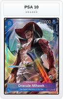 Graded - Dracule Mihawk (Seven Warlords of the Sea Binder Set) — PSA 10 graded overlay