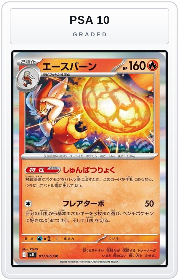 Graded - Cinderace — PSA 10 graded overlay