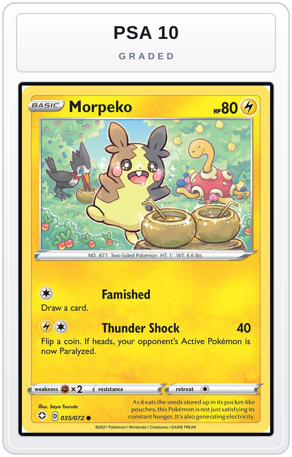 Graded - Morpeko (035) — PSA 10 graded overlay