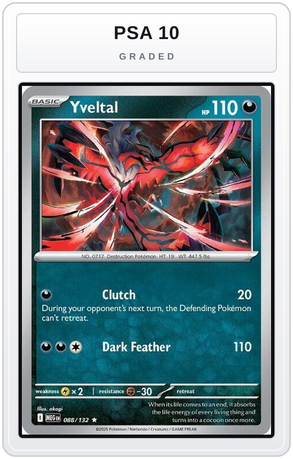 Graded - Yveltal — PSA 10 graded overlay