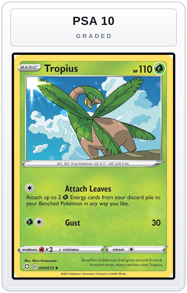 Graded - Tropius — PSA 10 graded overlay