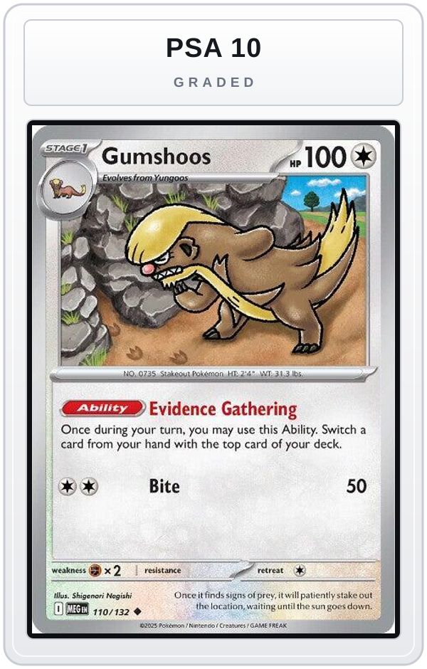 Graded - Gumshoos - 110/132 — PSA 10 graded overlay