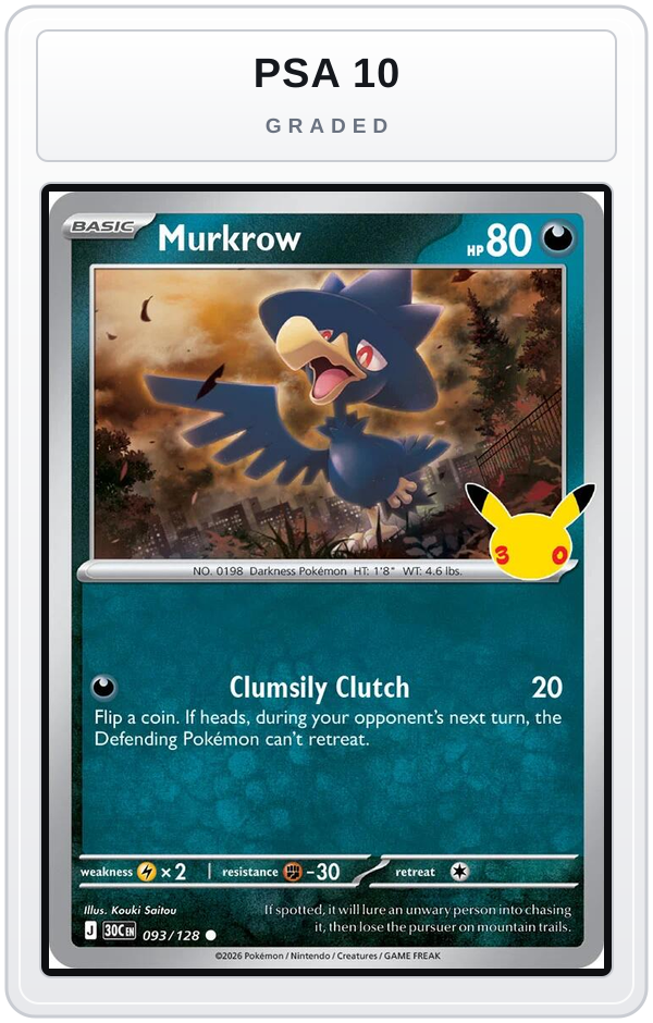 Graded - Murkrow — PSA 10 graded overlay