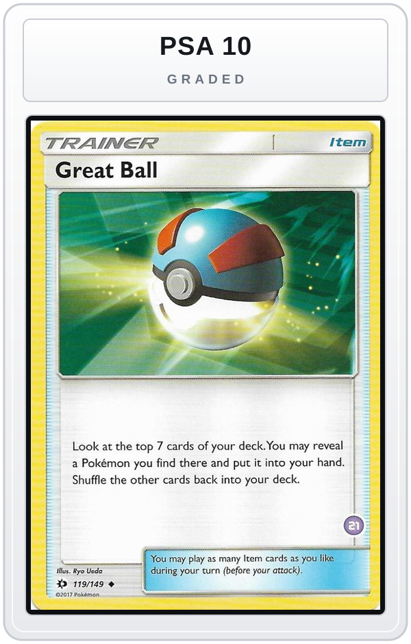 Graded - Great Ball (#21, Alolan Sandslash Half-Deck) — PSA 10 graded overlay