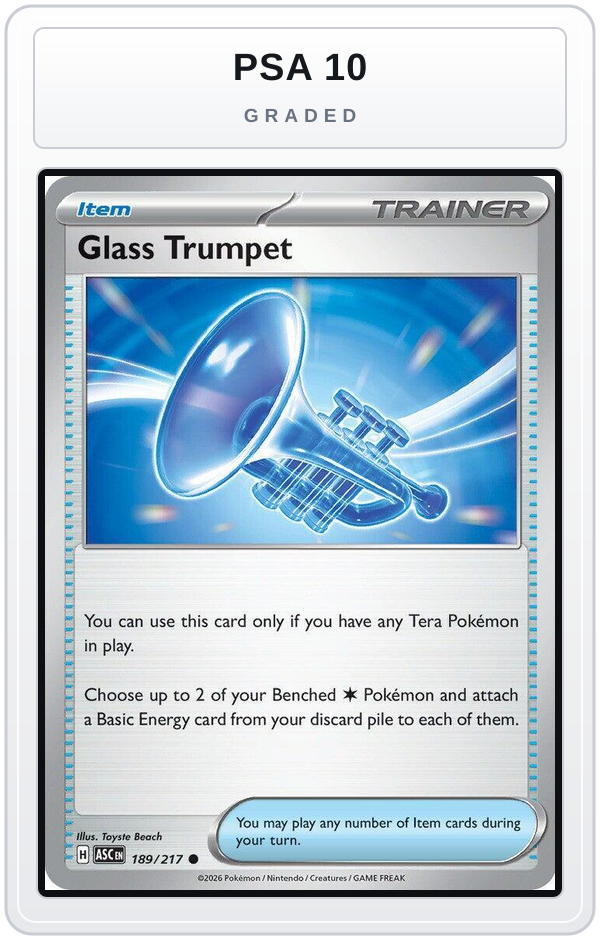 Graded - Glass Trumpet - 189/217 — PSA 10 graded overlay