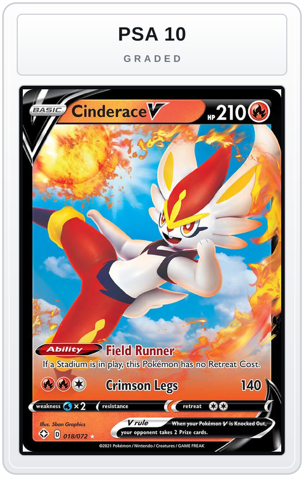 Graded - Cinderace V — PSA 10 graded overlay