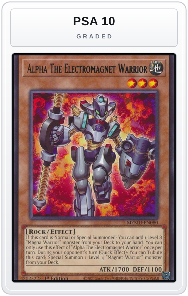 Graded - Alpha The Electromagnet Warrior — PSA 10 graded overlay