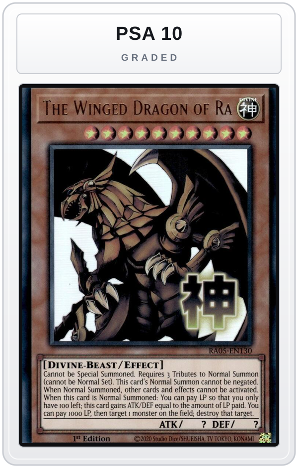 Graded - The Winged Dragon of Ra — PSA 10 graded overlay