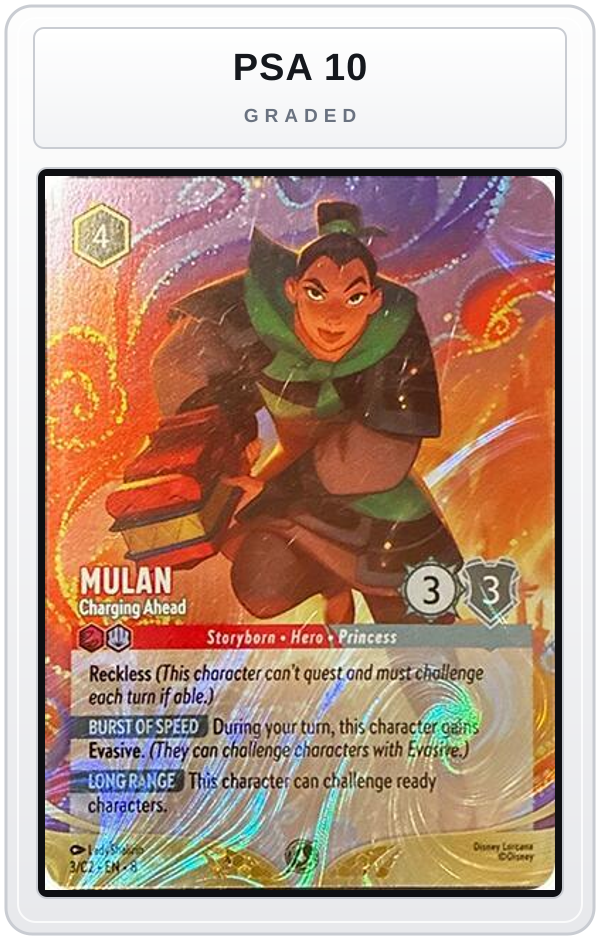 Graded - Mulan - Charging Ahead (Foil) — PSA 10 graded overlay