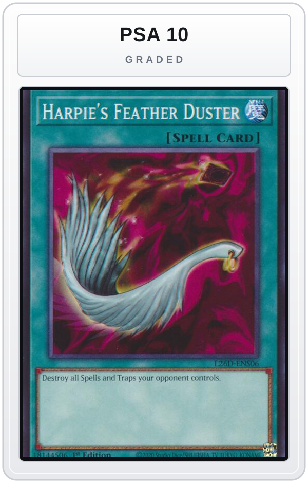 Graded - Harpie's Feather Duster — PSA 10 graded overlay