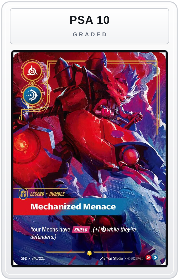 Graded - Rumble - Mechanized Menace (Overnumbered) — PSA 10 graded overlay