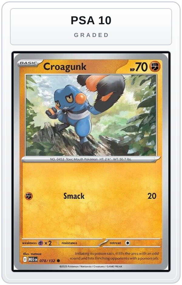 Graded - Croagunk — PSA 10 graded overlay