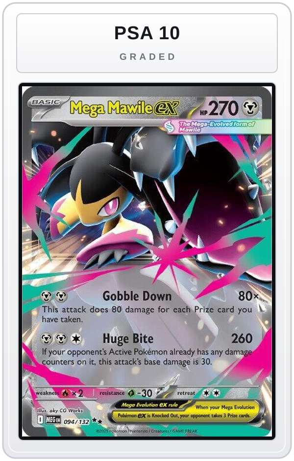 Graded - Mega Mawile ex - 094/132 — PSA 10 graded overlay