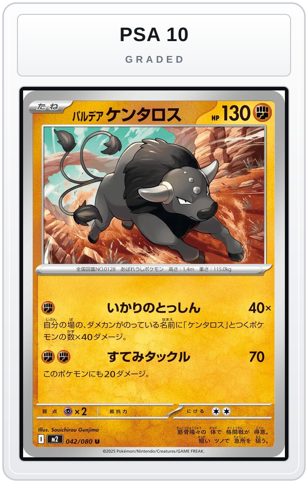 Graded - Paldean Tauros — PSA 10 graded overlay