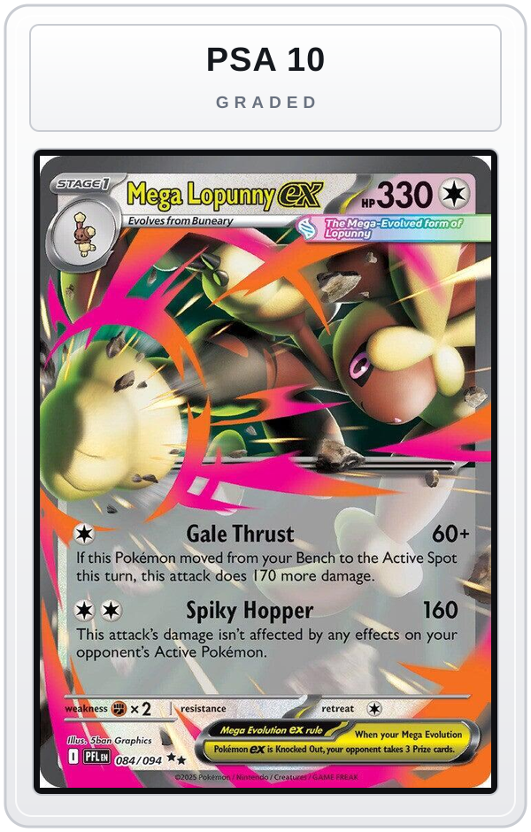 Graded - Mega Lopunny ex - 084/094 — PSA 10 graded overlay
