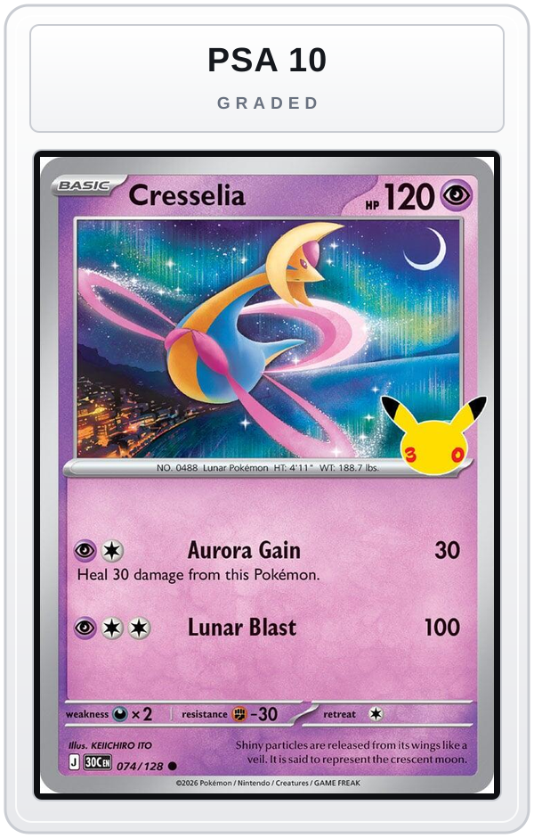 Graded - Cresselia — PSA 10 graded overlay