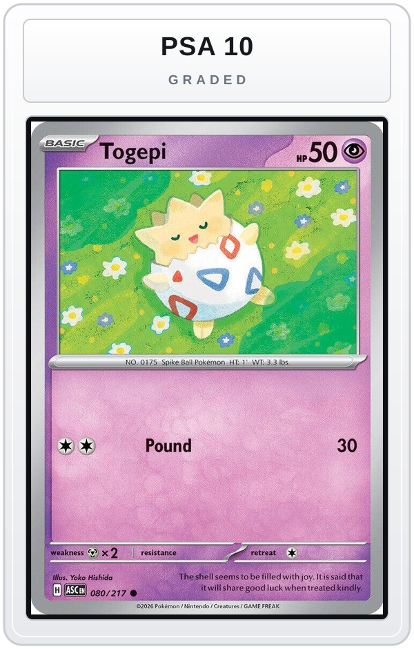 Graded - Togepi — PSA 10 graded overlay