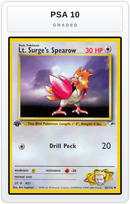 Graded - Lt. Surge's Spearow (52) — PSA 10 graded overlay