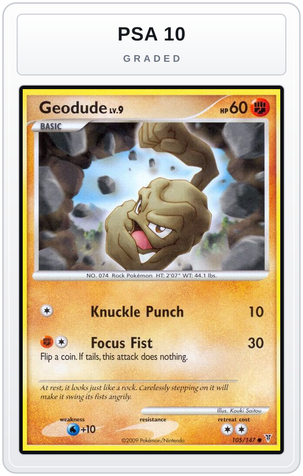Graded - Geodude — PSA 10 graded overlay