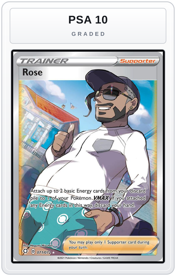 Graded - Rose (Full Art) — PSA 10 graded overlay
