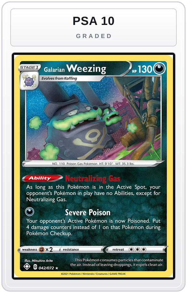 Graded - Galarian Weezing — PSA 10 graded overlay