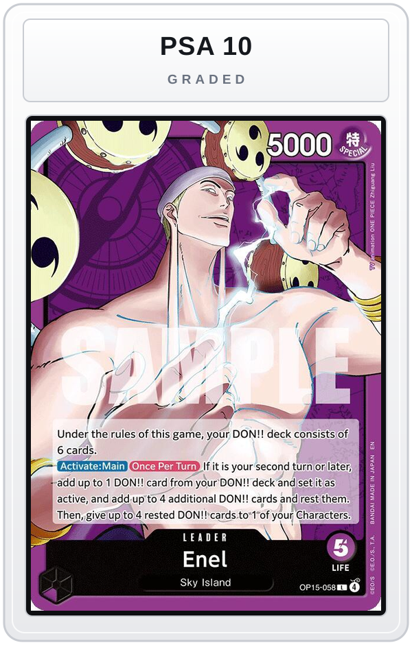 Graded - Enel (OP15-058) — PSA 10 graded overlay
