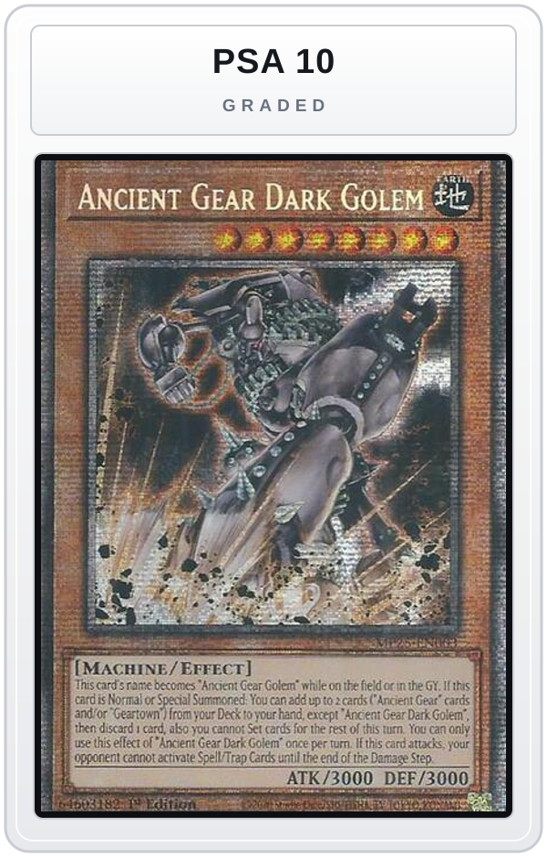 Graded - Ancient Gear Dark Golem — PSA 10 graded overlay